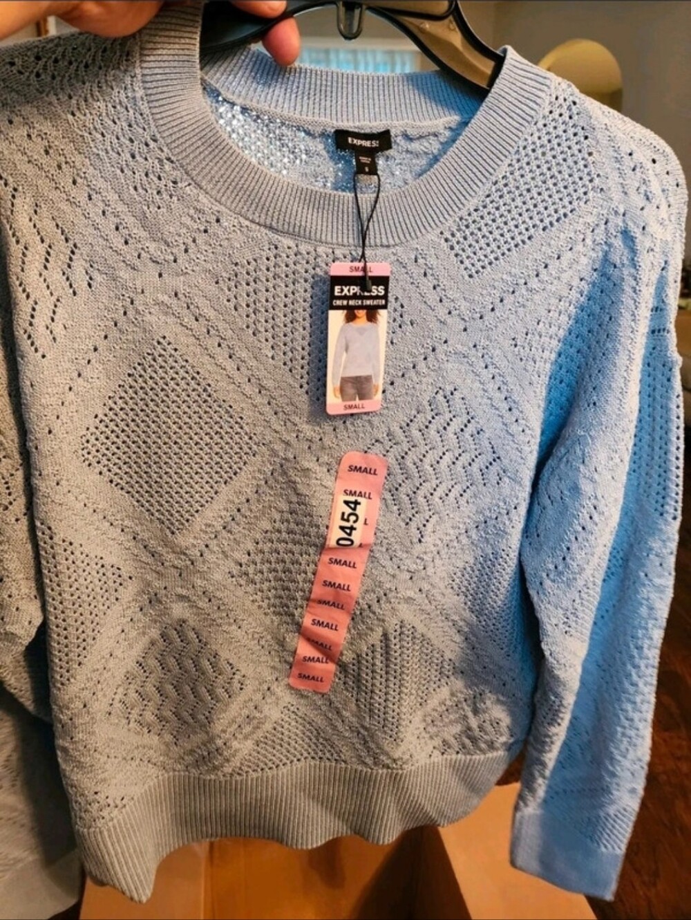Limited Express Women Elegant Light Blue Textured Knit Sweater. Size Small NWT